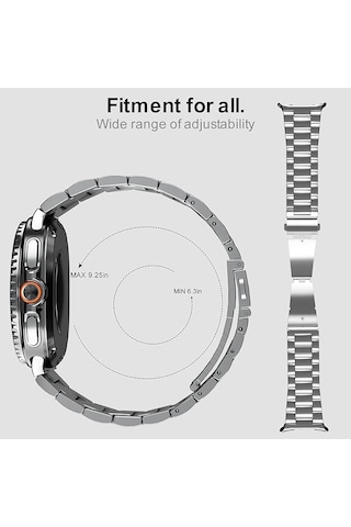 Samsung Galaxy Uyumlu Watch 8 42mm 44mm Classic 46mm Kordon Klipsli Metal Kordon 04 +kısaltma Aparatı