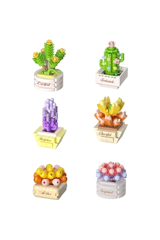 Koco Saksı Çiçekleri Sukulent Serisi 3d Puzzle Koleksiyon Tam Set - 12 Adet