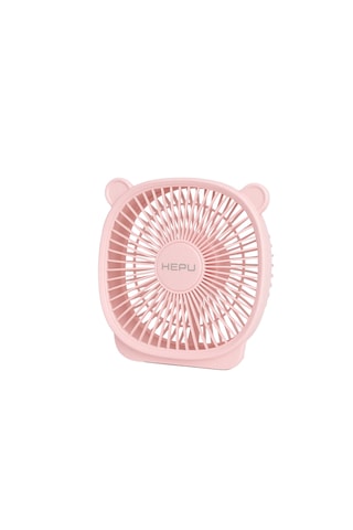 Hepu Hp-f03 Usb Şarjlı Sessiz Masaüstü Mini Fan 180 Ayarlanabilir Ayıcık Figürlü Tasarım, 3 Kademeli Pembe