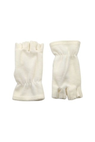 Ekru Parmaksız Kesik Yarım Parmak Kışlık Termal Polar Eldiven Ekru