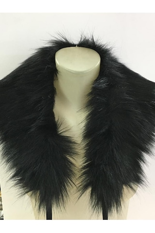 Kürk Yaka / Yaka Kürkü Kollu Takım Siyah Siyah