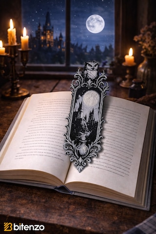 Baykuş Ve Şato Temalı Kitap Ayracı