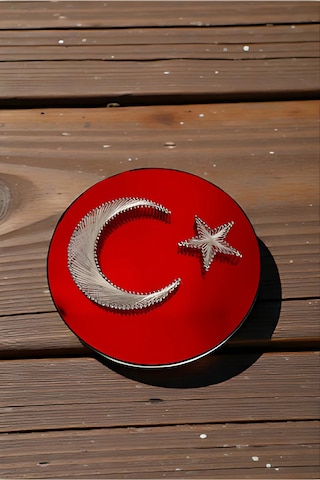 El Yapımı Ay Yıldız Filografi Tablo Türk Bayrağı Temalı Dekoratif Duvar Süsü 1