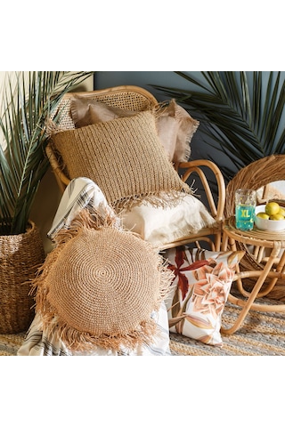 Mudo Home Valetta Yuvarlak Kırlent Naturel 50cm Diğer