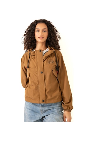 Riverstorm Kadın Taba Su Geçirmez Ve Rüzgara Dayanıklı Kapüşonlu Cepli Çıt Çıtlı Mevsimlik Yağmurluk Taba