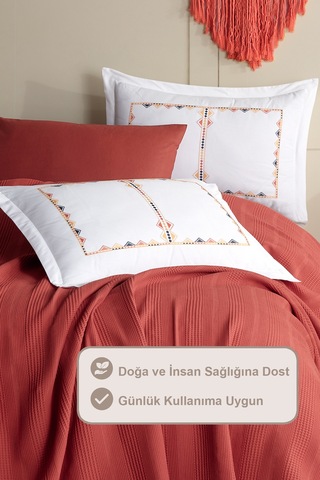 Elart Melany Pike Çift Kişilik %100 Pamuk 200x220 Cm Tarçın Tarçın