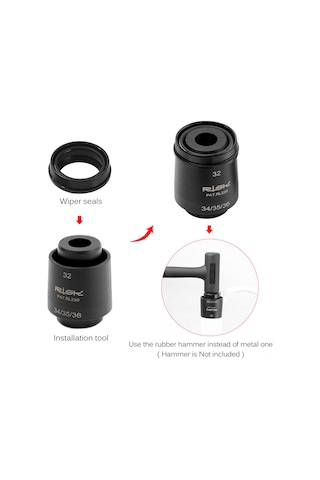 Kosona Dağ Bisikleti Amortisör Ön Fıçısı 32mm Toz/yağ Mermeri + Köpük Halka Seti İle 4'lü Kurulum Aracı Çok Renkli