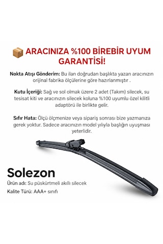 Togg T10f Silecek Uyumlu Maybach Tipi Akıllı Su Fıskiyeli Silecek Seti Ön Takım