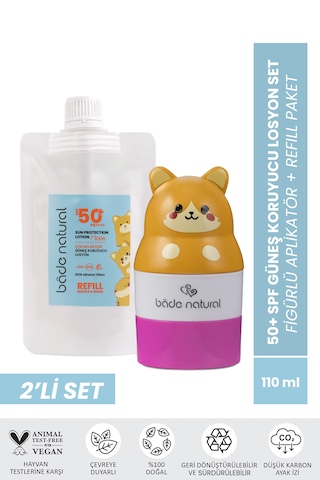 Bade Natural Çocuk Güneş Koruyucu Losyon Refill+kedi Aplikatör