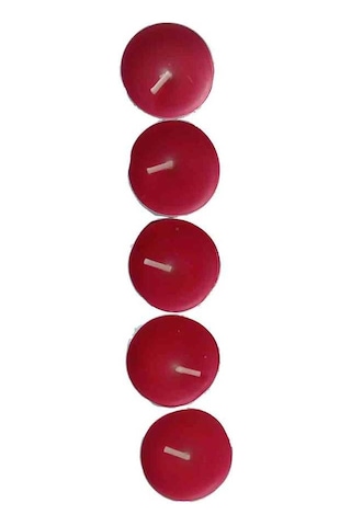 Tea Lights Kırmızı Mum 5 Li 1 Paket Çok Renkli