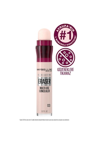 Maybelline New York Instant Eraser Kapatıcı 03 Fair + Mini Lash Sensational Maskara