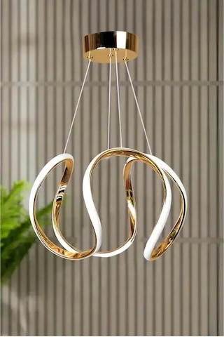 Oldfriend Altın Kaplama Modern Led Avize Salon Mutfak Yatak Odası Beyaz Işık Altın