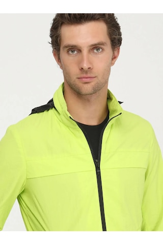 Kip Sarı Regular Fit Kapüşonlu Casual Dokuma Mont Sarı