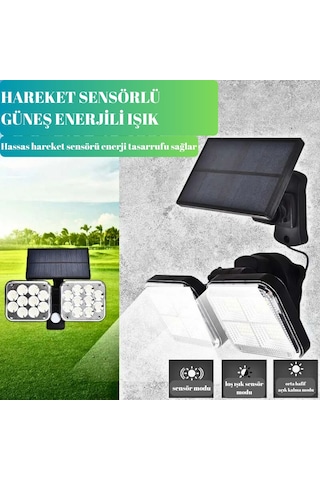 Hpytech 120 Led Güneş Enerjili Solar Lamba 20w Su Geçirmez, Şar Siyah