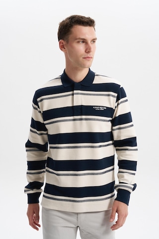 AR-MA Arma Erkek Ribanalı Regular Fit Çizgili Polo Yaka Sweatshirt %95 Pamuk %5 Elastane Ringel Pike K30554953002 Lacivert