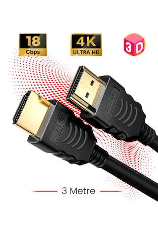 Hdmi 2.0 4k Ultra Hd 60 Hz Ses Ve Görüntü Aktarım Kablosu 3 Metre