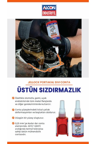 Alcon M-3330 Portakal Sıvı Conta 50 Ml Jellock Orange