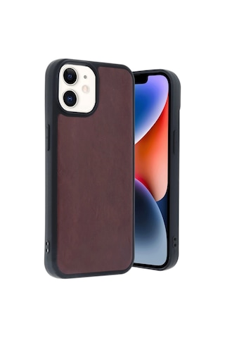 Mepa Apple, Uyumlu iPhone 11 Kılıf Aras Deri Kapak - Bordo Najmaddin standart