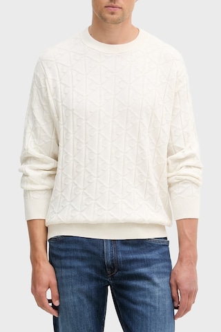 Calvin Klein Pamuklu Relaxed Fit Tamamı Logolu Kazak Lv04re301gyas Erkek Kazak Lv04re301g Yas Krem
