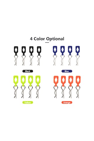 Kosona 1/10 Rc Araba Modeli İçin 4 Adet Sarı Gövde Klips Pimi - Token Şekilli Tutma Yeri