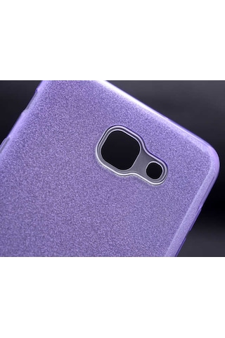 Galaxy Uyumlu J7 Max Kılıf Shining Simli Silikon Kılıf Mor