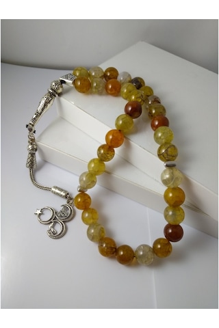 Balıkhediyelikfoto Yeşil Akik Taşi Tespih Ahşap Kutulu / 10 Mm Doğaltaş Tespih