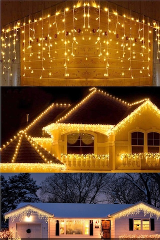 Trendpoint 4 Metre 8 Fonksiyonlu Perde Led 96 Ledli Saçaklı Kablolu Fişli 50 x 60 x 70 CM
