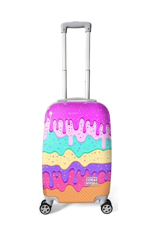 Coral High Renkli Desenli Kabin Boy Valiz 50cm 16539 Çok Renkli