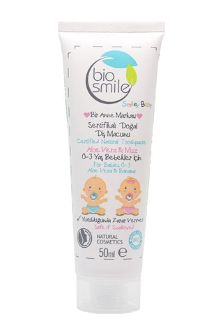 Bio Smile 0 - 3 Yaş Aloe Vera ve Muz Aromalı Organik Çocuk Diş Macunu 50 ML