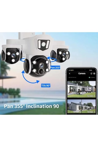 Mpia Mizu V380pro 18mp 6mp+6mp+6mp Üç Kameralı 10x Zoom Gece Görüş Wifi Sesli Türkçe