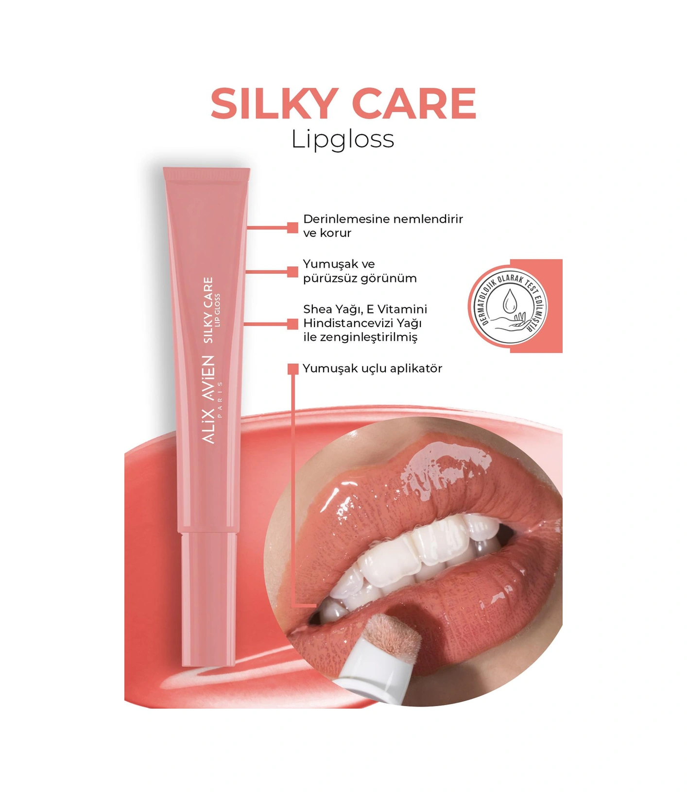 Alix Avien Dolgun Gürünüm Ve Nemlendirici Etkili Dudak Parlatıcısı Silky Care Lipgloss 305 Pink Terracotta