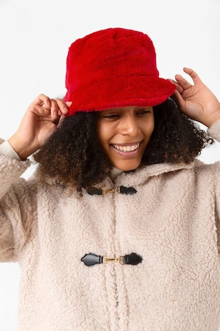 Kadın Peluş Bucket Şapka 1102 Rkş-01 Kırmızı Kırmızı