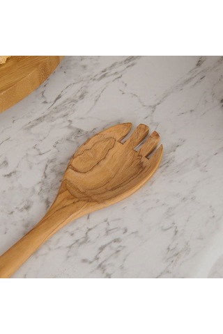 Tivoli Zeytin Ağacı Servis Kaşığı - Açık Kahverengi - 30 Cm Açık Kahverengi