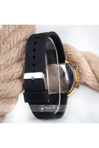 Dijital Led Watch Sarı Yuvarlak Kasa Siyah Silikon Kordon Unisex Kol Saat St-303561