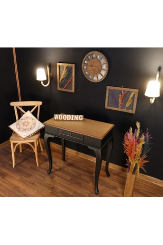 Wooding 80 Cm Çekmeceli Masif Siyah Naturel Dresuar (548586970) Siyah