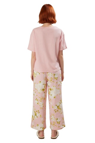 Ersefa Kadın Çiçek Desenli Pamuklu Pijama Takımı Fonksiyonel Dayanıklı K Pembe