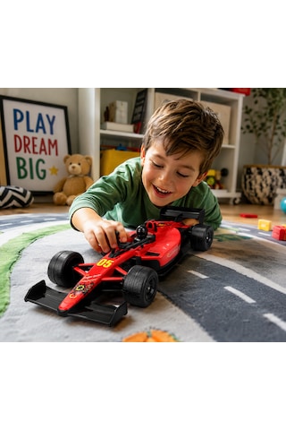 40 Cm Formula Racer Oyuncak Araba Kırmızı Yarış Arabası Kırmızı - Siyah