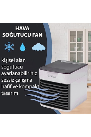 Kiwi Kfan-7613 3'ü 1 Arada Portatif Led Işıklı İyonizer Hava Soğutucu Nemlendirici Ve Temizleyici