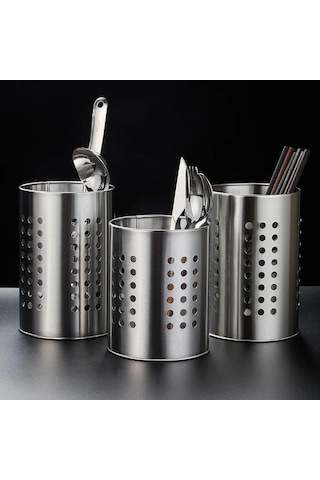 Orret Home Metal Kaşıklık Delikli, Tezgah Üstü Kaşık Kevgir Kepçe Organizeri, Masa Üstü Kalemlik Ve Makyaj Fırçası Organizeri, Çok Yönlü Ve Şık Mutfak Aksesuarı Sku: Smg8690010524492 Abanoz
