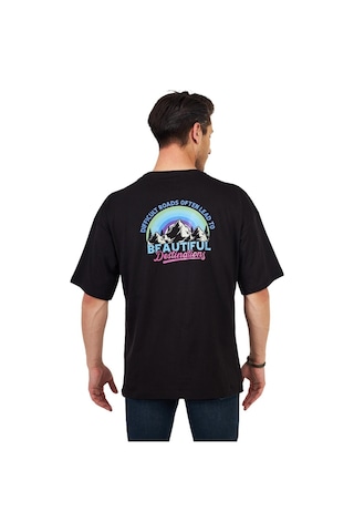 Ghassy Co. Erkek Oversize Sırt Ve Göğüs Baskılı Outdoor Tshirt Be (549329836)