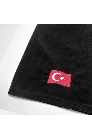 Salarticaret Polar Boyunluk Bere Türk Bayrak Baskılı Siyah