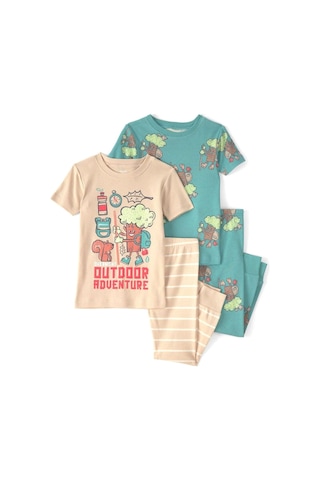 Erkek Bebek Baskılı 4'lü Pijama Takımı Bej 1u597210 Bej