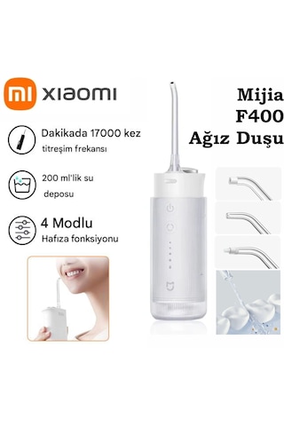 Xiaomi Mijia F400 Şarjlı Ağız Duşu Ve Diş Temizleme Cihazı - Yeni Teknoloji Cloud Sensing İle Hassas Diş Eti Bakımı - 100 Gün Şarj Süresi - Ipx7 Su Geçirmez - Diş Teli Uyumlu
