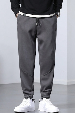 Genius Store Genıus Store Erkek Eşofman İçi Polarlı Bağcıklı Bel Jogger Spor Eşofman Altı Spor-esf001 Füme
