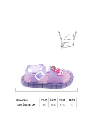 Gezer Prenses Kız Çocuk Yazlık Airblow Bilekten Tokalı Ayarlanabilir Rahat Işıklı Taban Günlük Sanda LILA