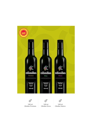 Olimilas Tadım Paketi Natürel Sızma Soğuk Sıkım Zeytinyağı 3 x 500 ML Düşük Asit Yüksek Polifenol Yeni Hasat