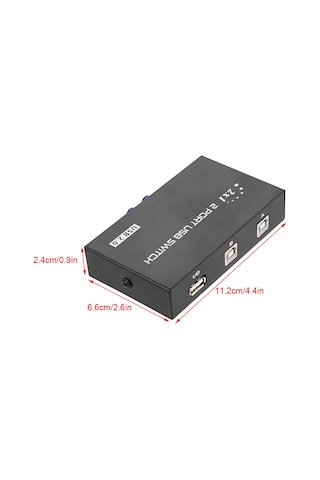 Xindoker 2 Port Usb 2.0 Yazıcı Paylaşım Aleti - Manuel Düğme İle Geçiş - Usb 1.1 Uyumlu - Dış Güç Gerektirmez