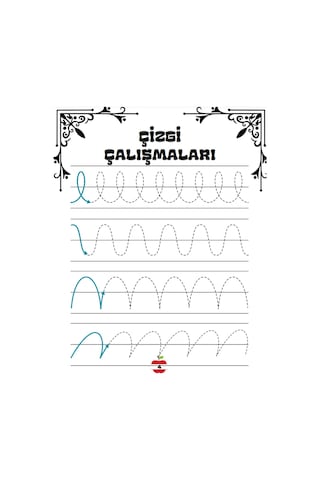 Okul Öncesi Kolaydan Zora Çizgi Çalışmaları Yaz-sil Kitabı