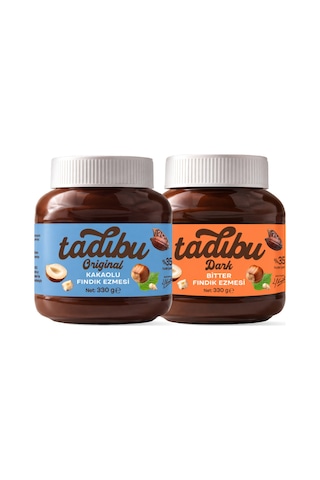 Abdurrahman Tatlıcı Tadıbu Bitterli Fındık Ezmesi + Kakaolu Fındık Ezmesi 2 x 330 G