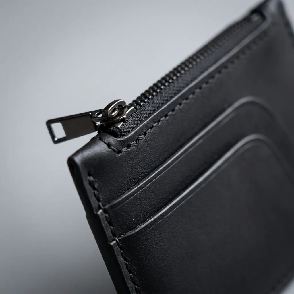 Natayleather %100 Hakiki Deri Taba / Vintage / Siyah Fermuarlı Mini Cüzdan İnce El Yapımı Unisex Kartlık 12 X 9 Cm
